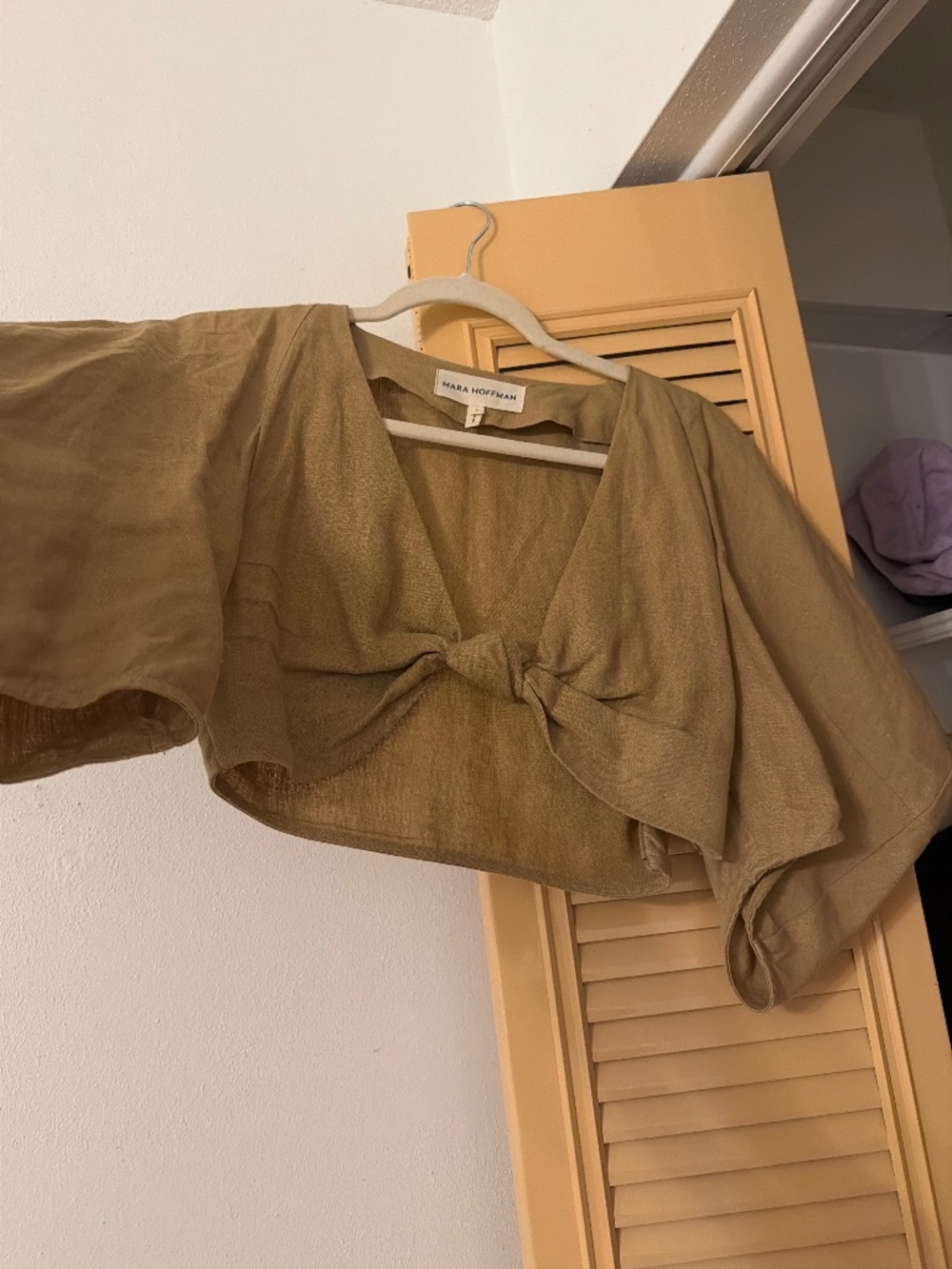 Mara Hoffman tan tie top